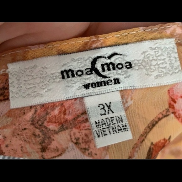 MOA MOA NWT YELLOW ORANGE FLORAL LEOPARD DUSTER 3X - Picture 5 of 9